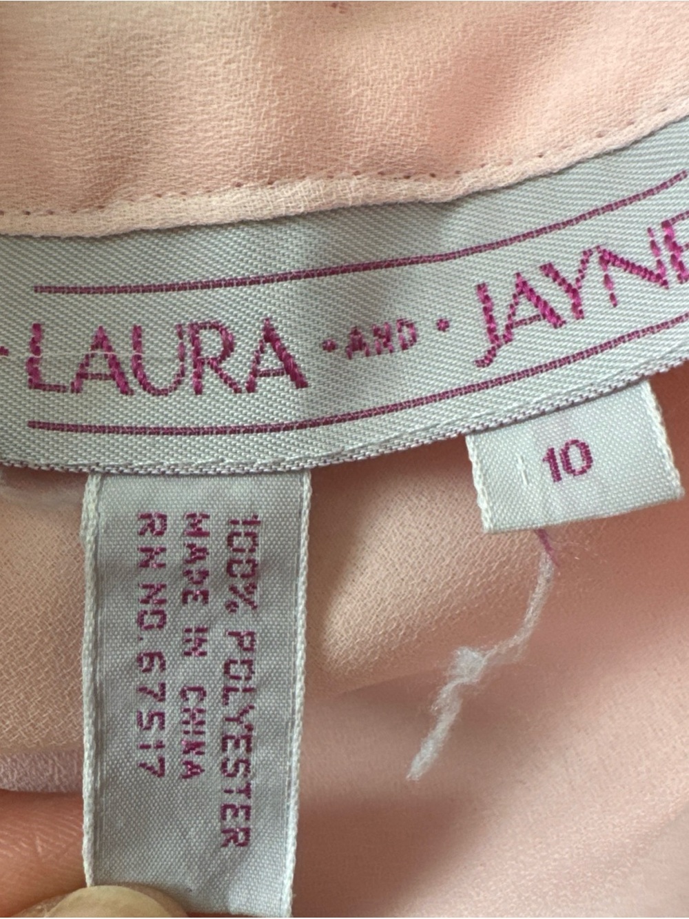 Vintage Laura & Jayne Collection Pink Blouse 10 Pleated Tuxedo Turtleneck Sheer - Picture 9 of 11